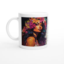 Load image into Gallery viewer, White 11oz Ceramic Mug - Polynesian Maiden PERSONALIZED