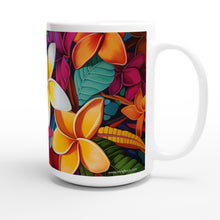 Load image into Gallery viewer, White 15oz Ceramic Mug - Frangipani - PERSONALIZED