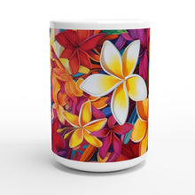 Load image into Gallery viewer, White 15oz Ceramic Mug - Frangipani - PERSONALIZED