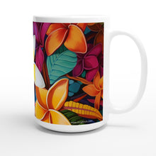 Load image into Gallery viewer, White 15oz Ceramic Mug - Frangipani - PERSONALIZED (White Text)