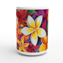 Load image into Gallery viewer, White 15oz Ceramic Mug - Frangipani - PERSONALIZED (White Text)