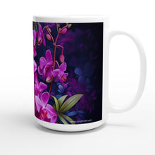 Load image into Gallery viewer, White 15oz Ceramic Mug - Phalaenopsis - PERSONALIZED (White Text)