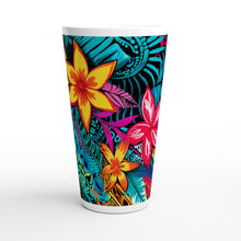 Load image into Gallery viewer, White Latte 17oz Ceramic Mug - Pasifika Carving - PERSONALIZED