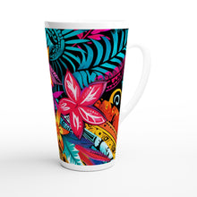 Load image into Gallery viewer, White Latte 17oz Ceramic Mug - Pasifika Carving - PERSONALIZED
