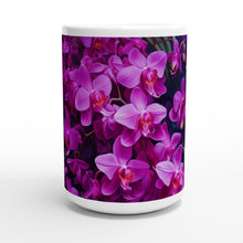 Load image into Gallery viewer, White 15oz Ceramic Mug - Phalaenopsis - PERSONALIZED (White Text)