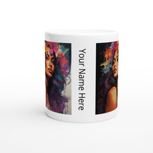 Load image into Gallery viewer, White 11oz Ceramic Mug - Polynesian Maiden PERSONALIZED