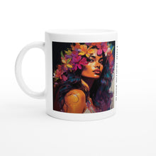 Load image into Gallery viewer, White 11oz Ceramic Mug - Polynesian Maiden PERSONALIZED
