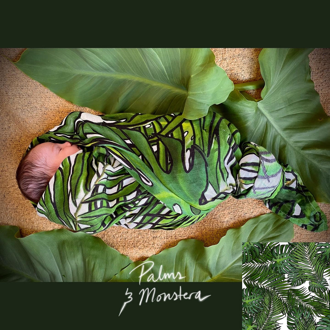 PolySwaddle - 'Island Greens' Palms & Monstera