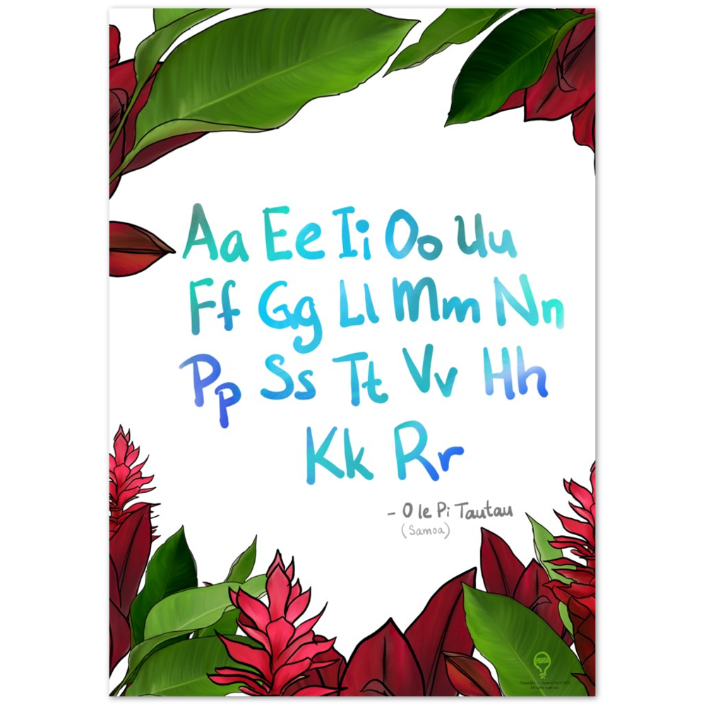 Premium Matte Paper Poster  - Red Ginger - Alphabet - Samoa