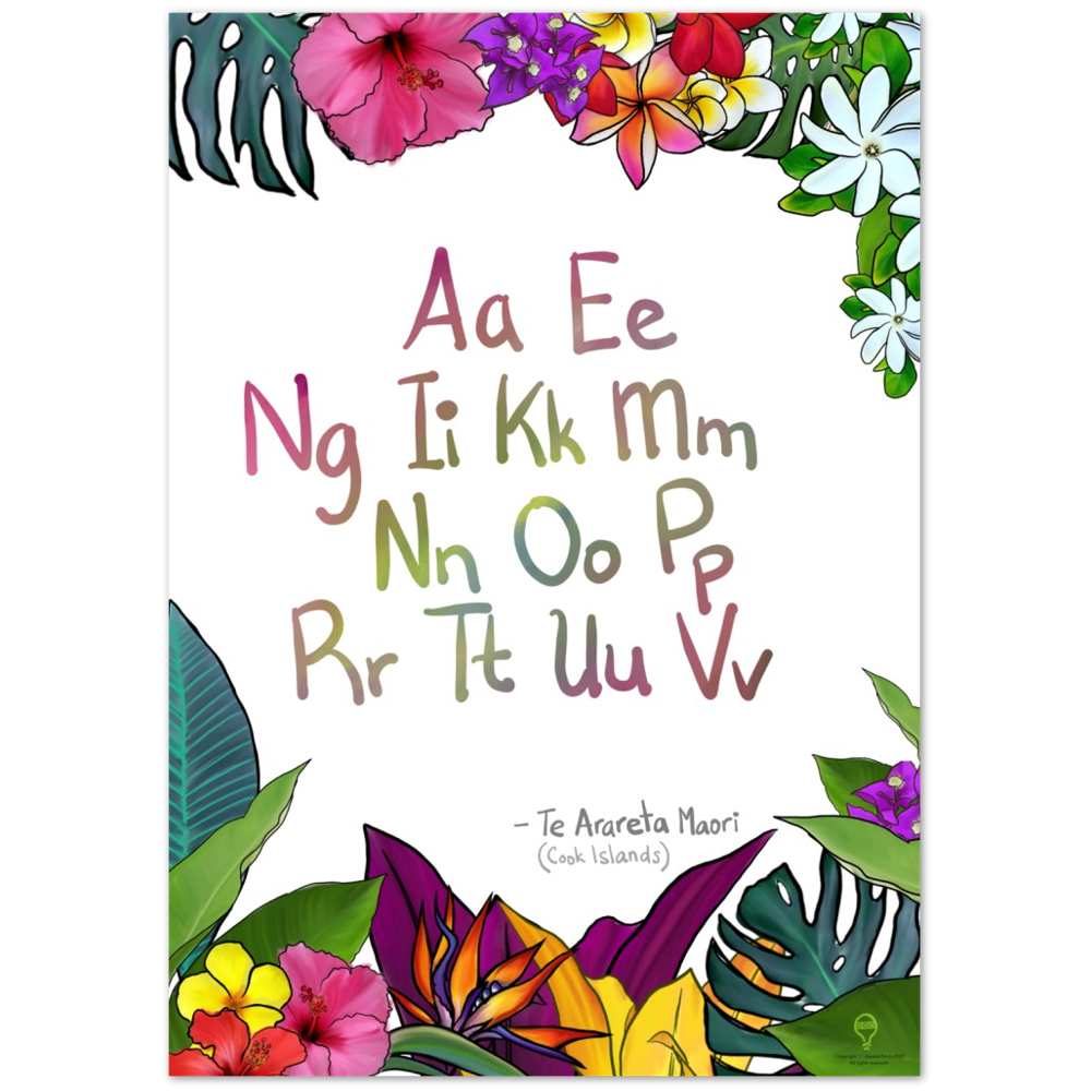 Premium Matte Paper Poster  - Tropicana - Alphabet - Cook Islands Maori